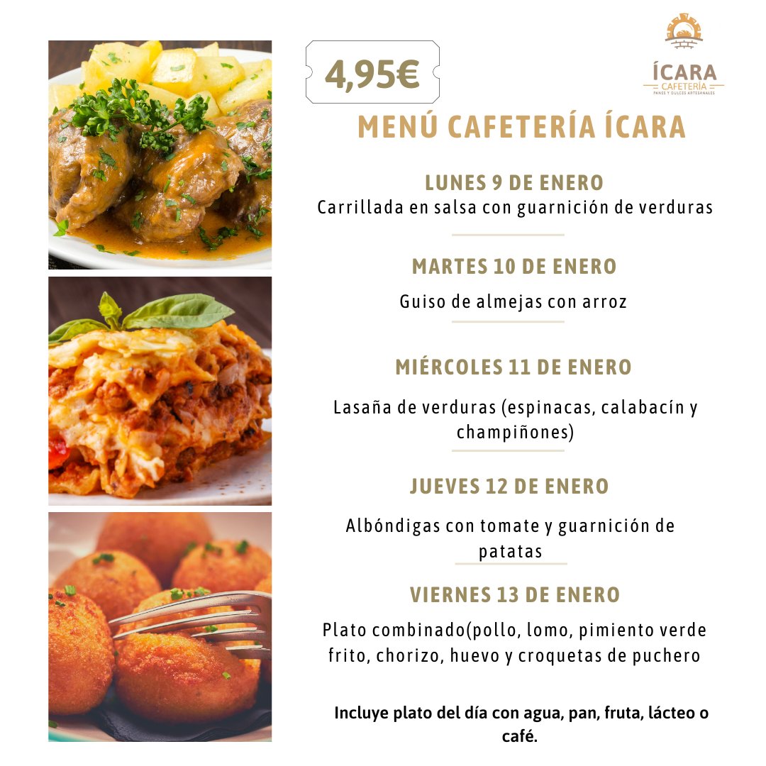 asprodisis's tweet photo. 🔔¿Sabes que en la cafetería del Centro Ícara también tenemos menú?
😋Esta semana tenemos esta propuesta, ¿Te apuntas? https://t.co/5Lkfbr2yCV