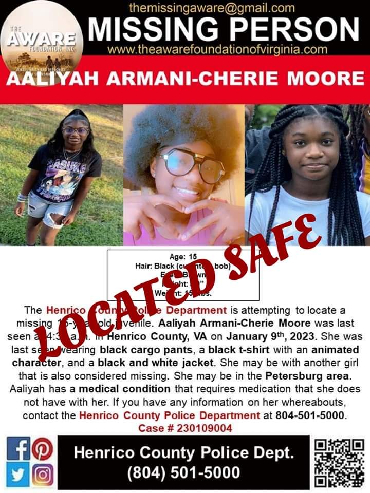 aware_the's tweet photo. UPDATE:  Ms. Moore has been located and is SAFE.  Thanks again for your help.  #TheAWAREFoundation https://t.co/xtnjiNjsTN