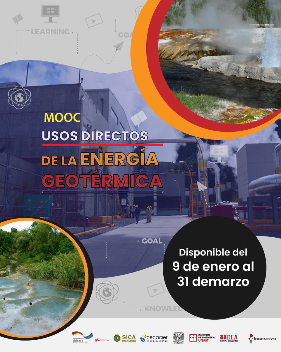 GrupoIIDEA's tweet photo. Te invitamos al curso Online "Usos Directos de la energía Geotérmica" en la plataforma sabionet
https://t.co/WytLCO0RFR
#MOOC #geotermia #UsosDirectos #onlinecourse #GDU #DirectUsesb #LatAm https://t.co/H60k8Z7zGP