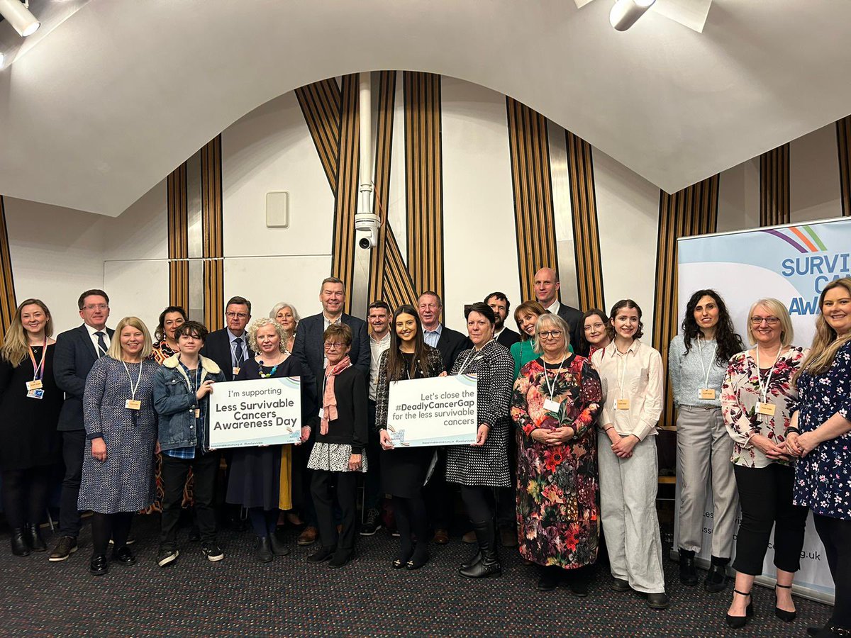 We’re lucky to be accompanied by a fantastic group of advocates this evening.

Everyone has a valuable perspective on one of the #LessSurvivableCancers, whether from a clinical perspective or having family experience of them.

#CloseTheDeadlyCancerGap