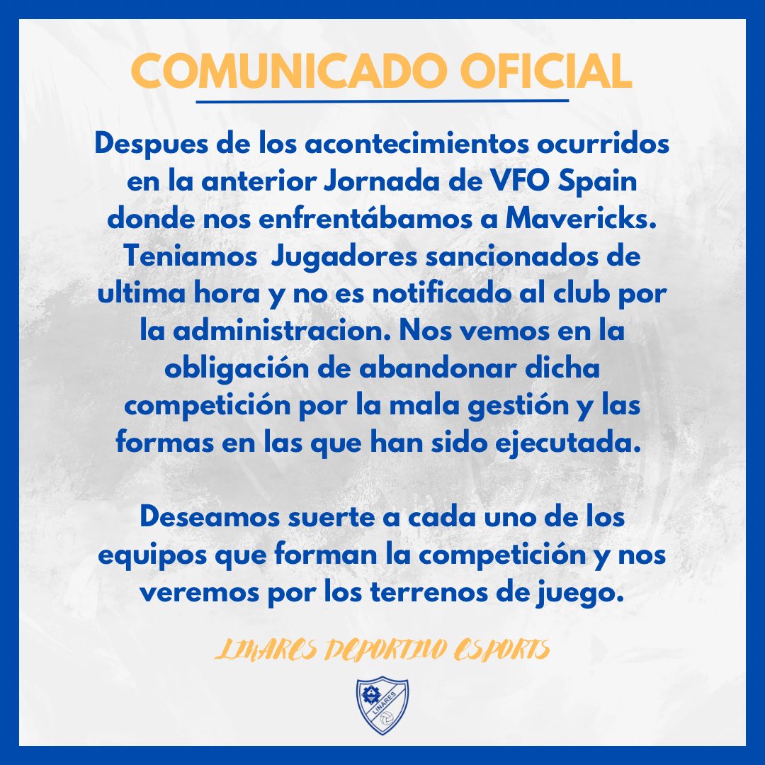 🚨| Comunicado oficial 

Clubes Pro - PS5 | <a href="/VFOspain/">VFO España</a>