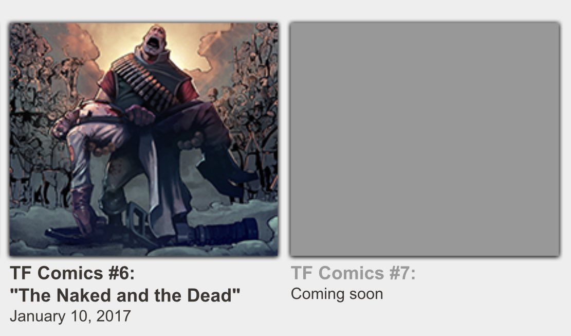 day 2,191:
happy 6 YEARS of NO TEAM FORTRESS COMIC #7!!! 🥳🎉🎊