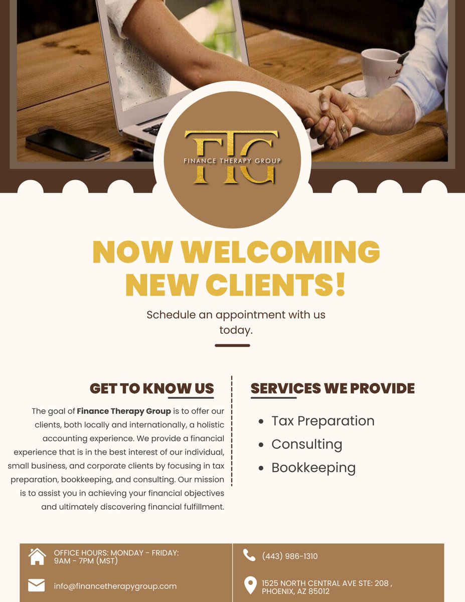 _financetherapy's tweet image. Get to know us!

Time for tax season is just around the corner. The standard deduction has been raised, the tax brackets have been modified, and there have been some significant adjustments to common tax credits and deductions. 

Send us a DM for more info. 
#taxseason #tax2023