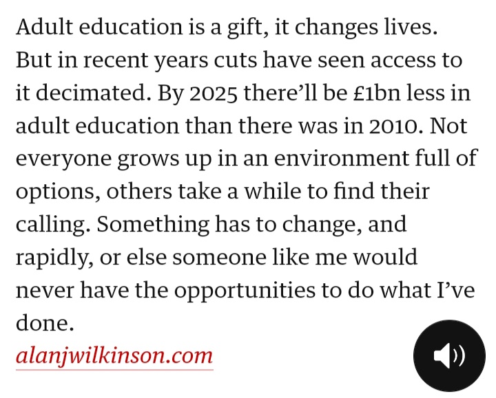 'Adult Education is a gift, it changes lives.' #AdultLearningMatters #CLDChangesLives
CLD pals  you'll like this...theguardian.com/education/2023…