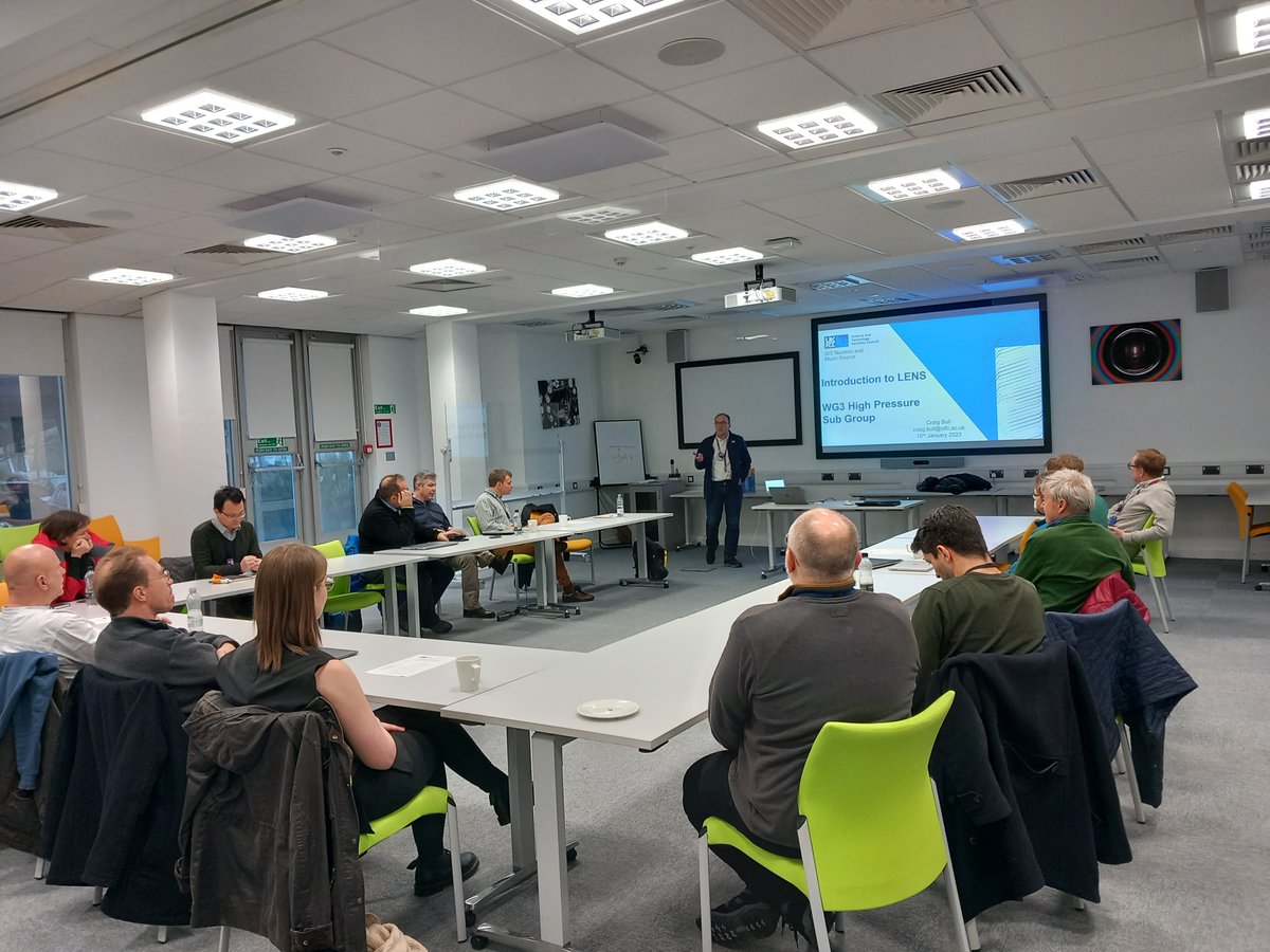 Great start to the <a href="/LENSinitiative/">LENS Initiative</a> high-pressure workshop at <a href="/isisneutronmuon/">ISIS Neutron and Muon Source</a>. Very interesting to see what everyone is up to.