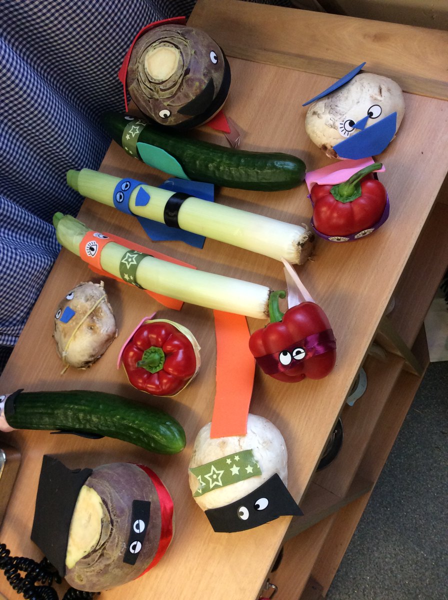 SchoolCranford's tweet photo. Watch out Cranford...the Super-Veg are on patrol...Acorns amazing creations ready for their own Super-Veg stories this week. 
#suehendra #paullinnet #supertato https://t.co/IAtm7Posas