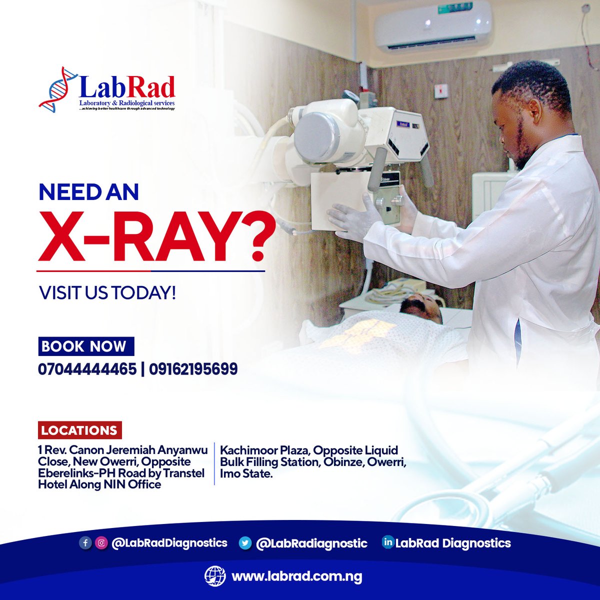 labradiagnostic's tweet photo. Chest X-rays can reveal evidence of pneumonia, Tuberculosis, or lung cancer.

Need an X-ray? Visit LabRad Diagnostics today.

Call: 07044444465 or 09162195699

#LabRadDiagnostics #LabRad #xray #pneumonia #tuberculosis #lungcancer https://t.co/wFaLFE6wcw