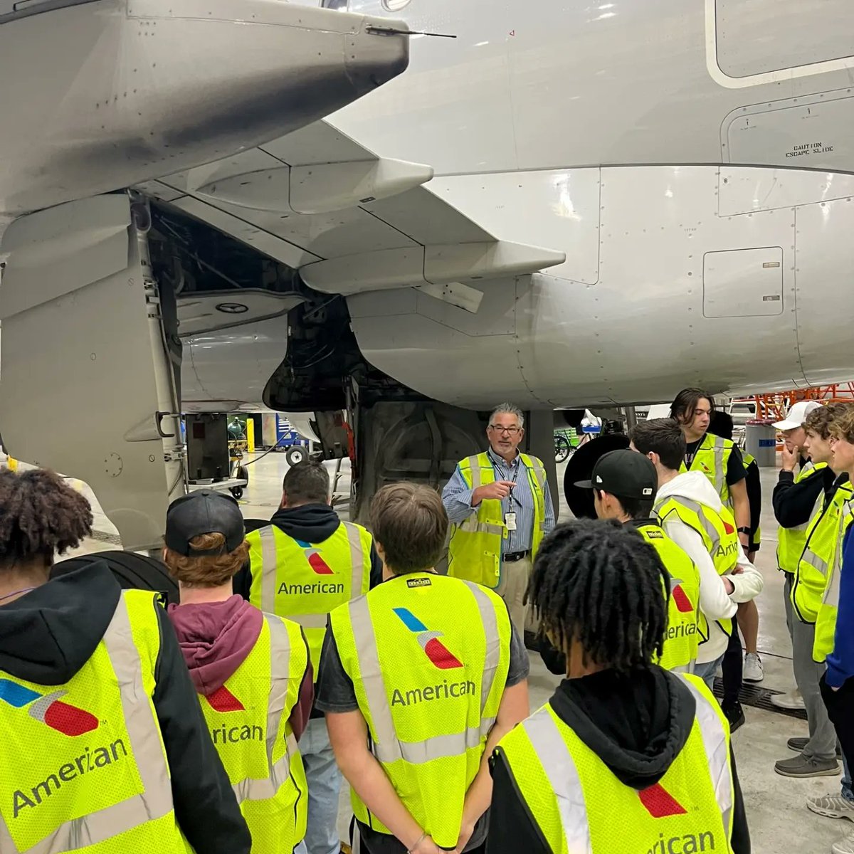 WCHS_CTE's tweet photo. Our Aviation &amp; Aerospace Academy received an invitation to see behind-the-scenes operations at American Airlines @cltairport. The experience included the Heavy Maintenance Hangar, Simulators, Baggage Claim, &amp; the Terminal. Thanks to CTE Director @rlparker913 for his assistance! https://t.co/c5tWskwNBA