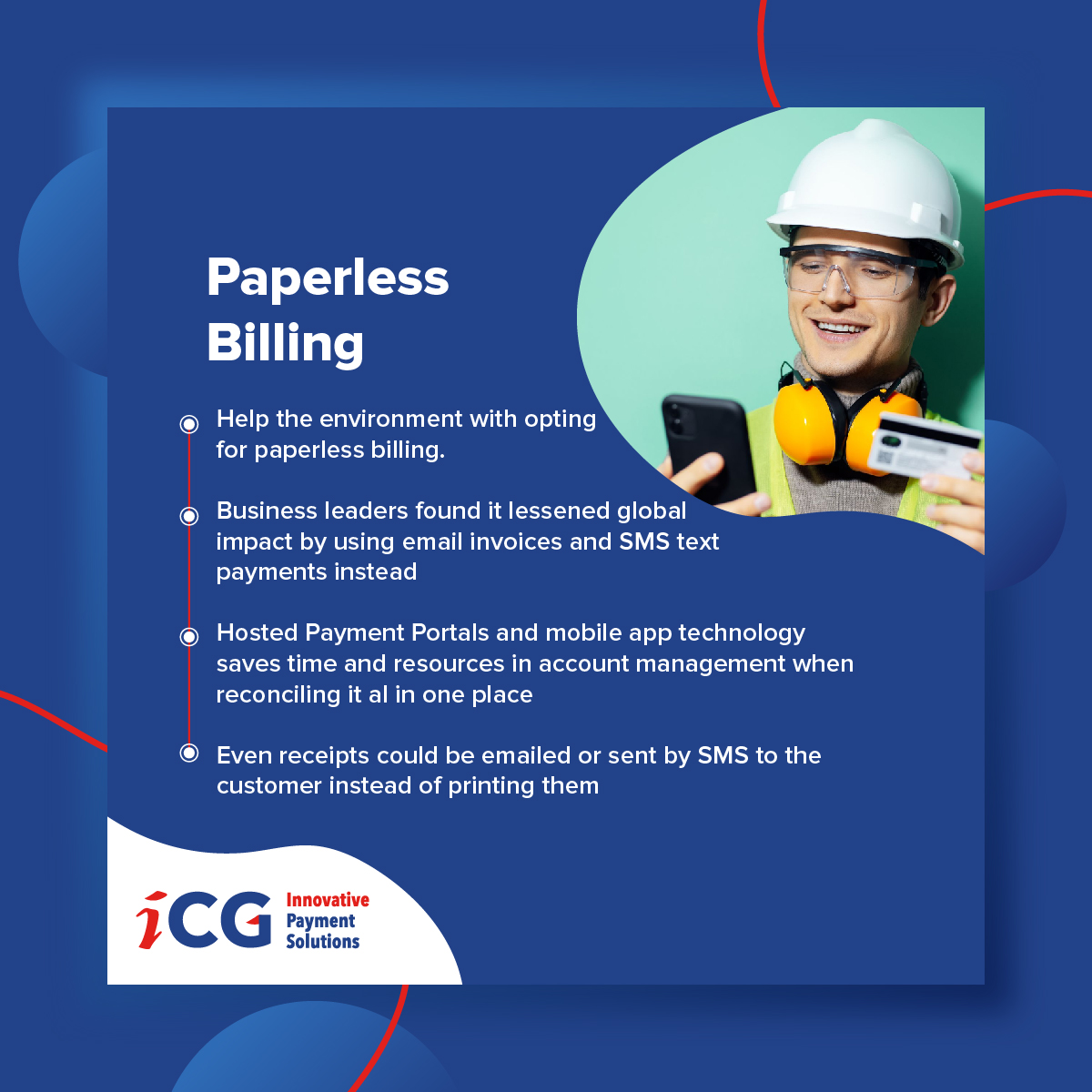 Why do utility companies need #paperlessbilling?

- Helps the environment
- Save time and resources by using one #paymentsportal
- Receipts can be emailed or sent via SMS

Learn more about processing utility payments using #iCG: hubs.ly/Q01x1mT00
#fintech #paymentprocessing