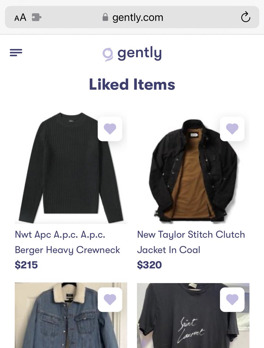 Live on Gently: liked items!

Save your favorite items for later. Plus we’ll notify you when they drop in price.