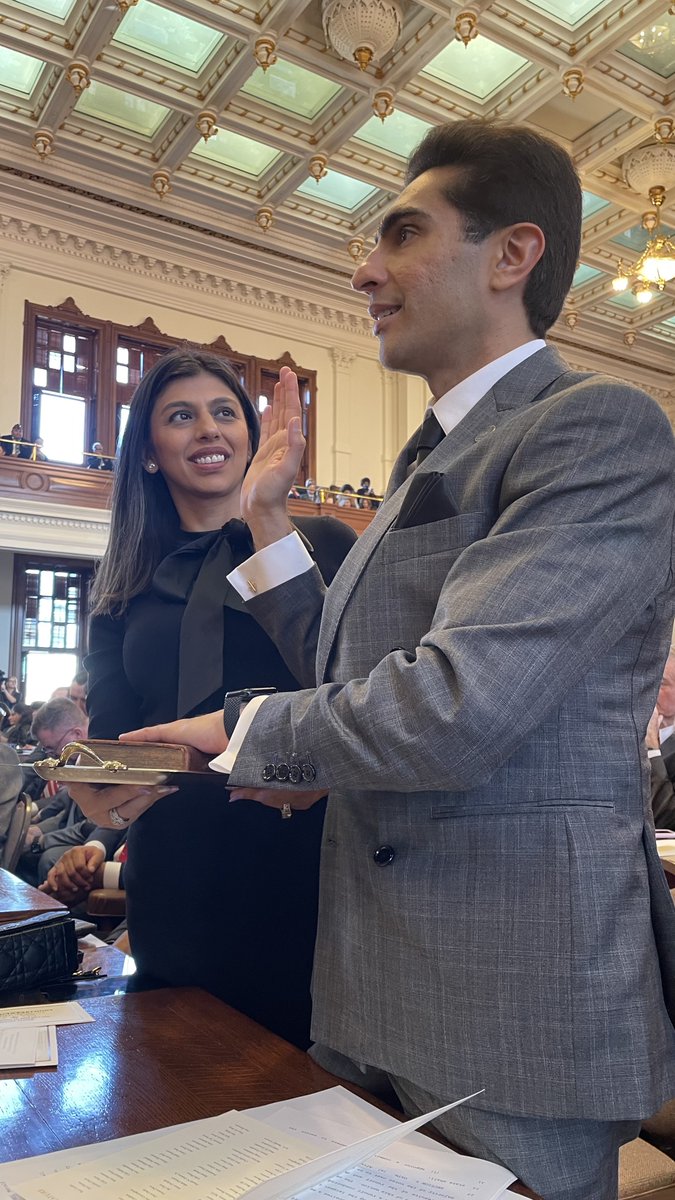 Today is a historic moment in Texas history. 

<a href="/DoctorLalani/">Rep. Suleman Lalani, M.D.</a> and I share the honor of being sworn in as the first Muslims and the first South Asians in the Texas Legislature.

This moment marks a new era of representation in Texas.