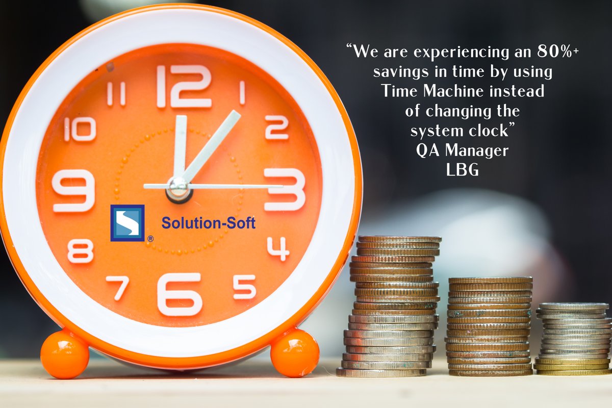 SolutionSoftTM's tweet photo. Solution-Soft's superior customer care &amp; Time Machine solution make all the difference for DM9 deployment at a major British financial institution. Read the case study here https://t.co/d9PsUHHomQ… Learn what Time Machine can do for you https://t.co/D8mrRhrnCL… #virtualclock https://t.co/ywOcfDMLNp