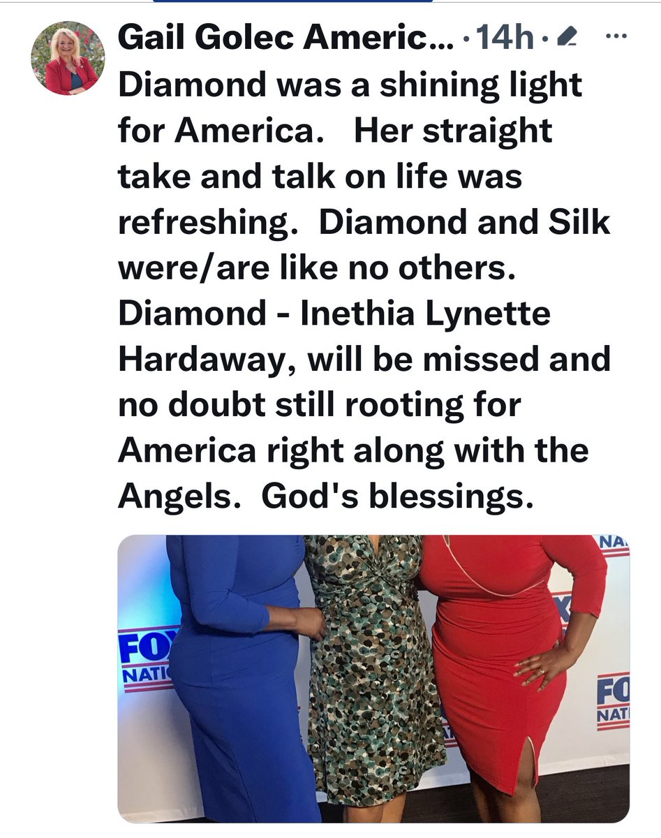 SomeSanityNow's tweet photo. She died from Covid complications. Fox fired them for disinformation regarding Covid. But hey, let’s ignore that part, right? https://t.co/cDmlAhqWxU