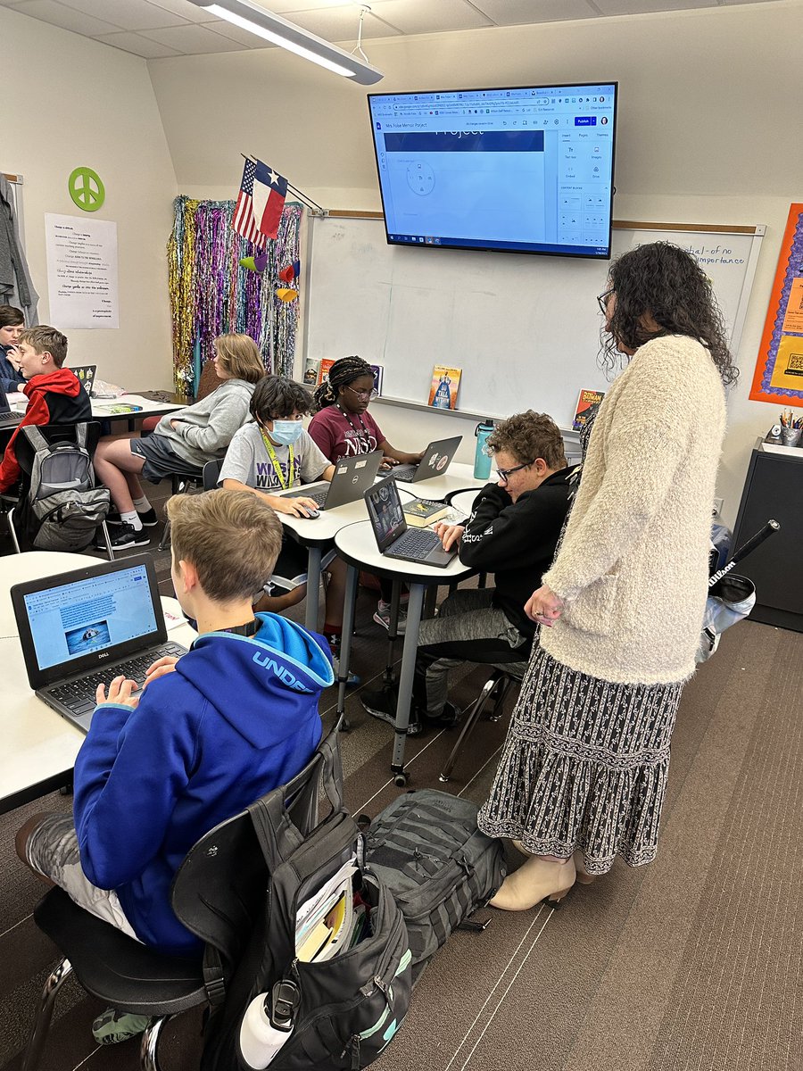 ReneEgle's tweet image. Students in GT ELA @TruettWilsonMS created memoirs websites using #googlesites &amp;amp; @canva @agfolse45 I ❤️ supporting my teachers #nisdit