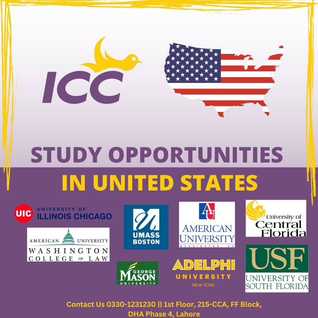 Study Opportunities in United States!
#stuydinusa #usa #amera #universitiesinusa #icc #studyabroadconsultants #Whystudyinusa #availablenow #scholarships #USAToday #UMASS #washington
