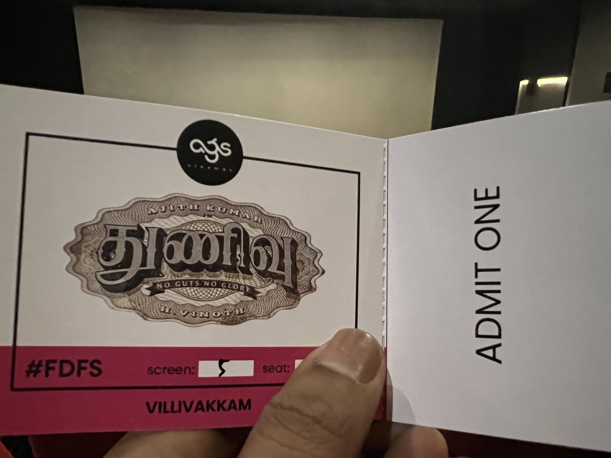 Psmithran's tweet image. Maintaining the streak #Thunivu #FDFS
