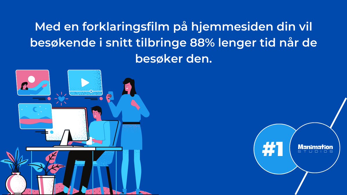 Manimation_NO's tweet image. 1/2 En forklaringsfilm kan gjøre underverker for bedriften din. Her er 5 ting du kanskje ikke visste at en forklaringsfilm kan gjøre.
#animasjonsfilm #animasjon #forklaringsfilm #videomarkedsføring #digitalmarkedsføring