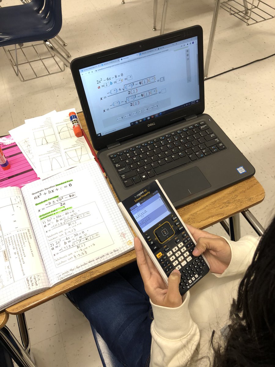 mseanez_EDHS's tweet image. Algebra I scholars solving Quadratic Equations with the Quadratic Formula. #colorcode #draganddrop @TICalculators @Schoology
@LCompean_EDHS @njcroyle_EDHS @RGonzalez_EDHS @klujan_EDHS @osaucedo_edhs