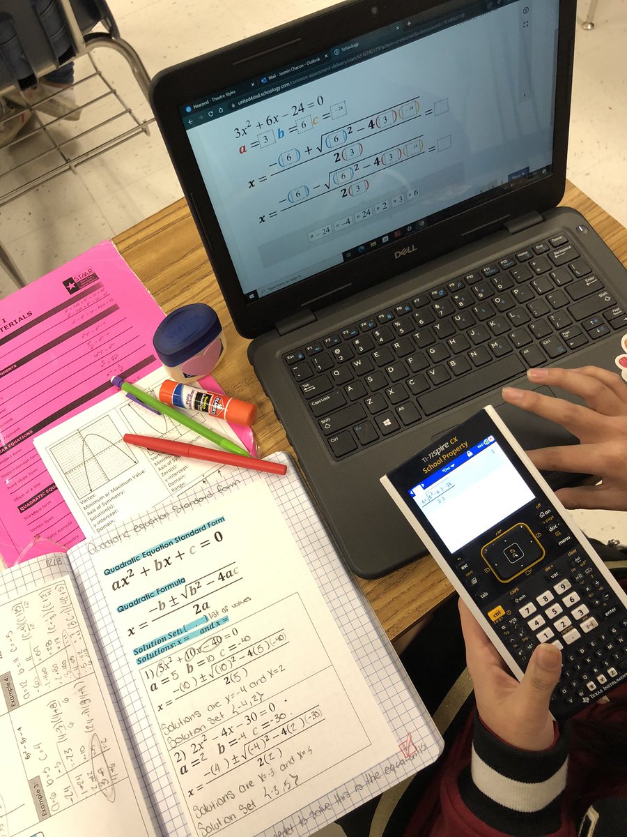 mseanez_EDHS's tweet image. Algebra I scholars solving Quadratic Equations with the Quadratic Formula. #colorcode #draganddrop @TICalculators @Schoology
@LCompean_EDHS @njcroyle_EDHS @RGonzalez_EDHS @klujan_EDHS @osaucedo_edhs
