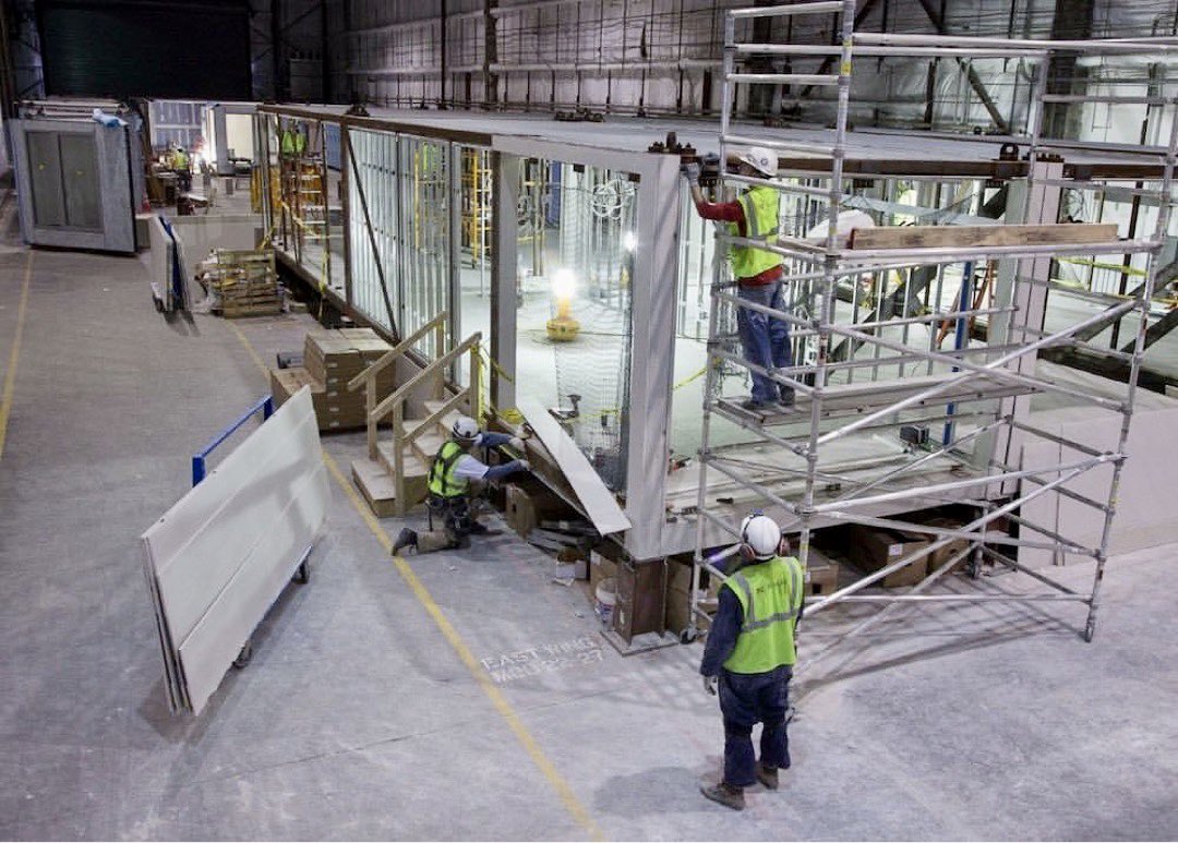 FSModular's tweet image. All work is performed at ground level in our FullStack Modular factory in Brooklyn with complete weather protection. The result? 70% safer work conditions.
#FullStackModular #ModularBuilding #Construction