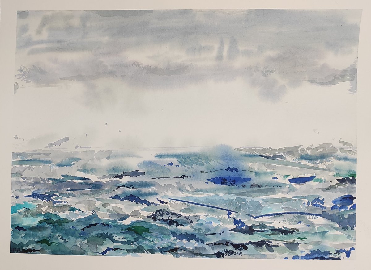 esedinet's tweet photo. @rodcraigartist I had to did it, with my respect based on @rodcraigartist work, thnx #artistsontwitter #Watercolor #Esedi #Borron ARG @esedinet Dargon. I saw the sea https://t.co/01ketXyDvm