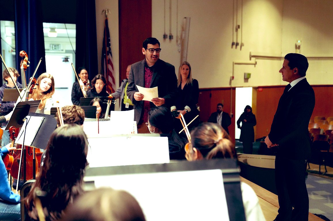 LAUSDSup's tweet photo. I started the day listening to the @MiddleReed student orchestra and watching students design bridges. The arts and STEM are inherently connected and create a holistic learning experience for our students. #IBelieveInLAUSD https://t.co/WamUe19tbb