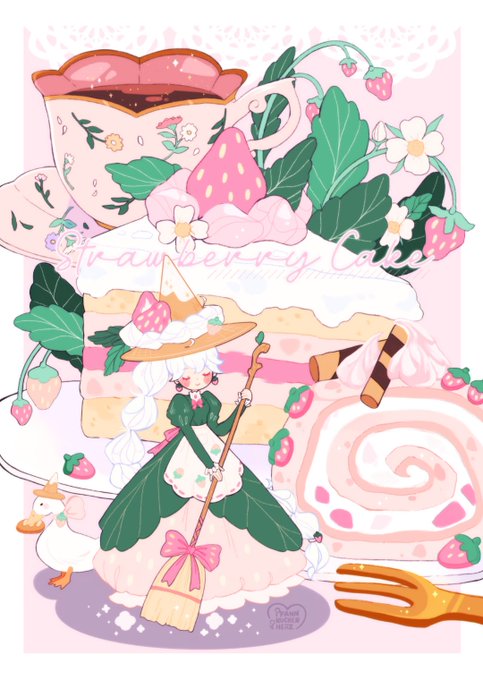 「closed eyes strawberry shortcake」 illustration images(Latest)