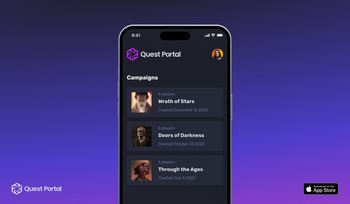 questportal_app's tweet photo. BIG BIG NEWS! ✨

Quest Portal is now available to download on the Apple App Store! Now you can connect with your party between sessions and even roll a critical success or two with our mobile app feature. 

Check it out here: https://t.co/6GKi39LEkY