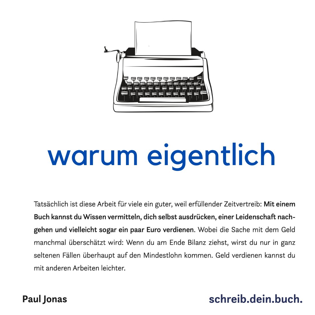 SchreibDeinBuch's tweet image. Wieso ein Buch schreiben? Dafür gibt es viele Gründe – selbst, wenn du damit vermutlich nicht reich wirst. #SchreibDeinBuch