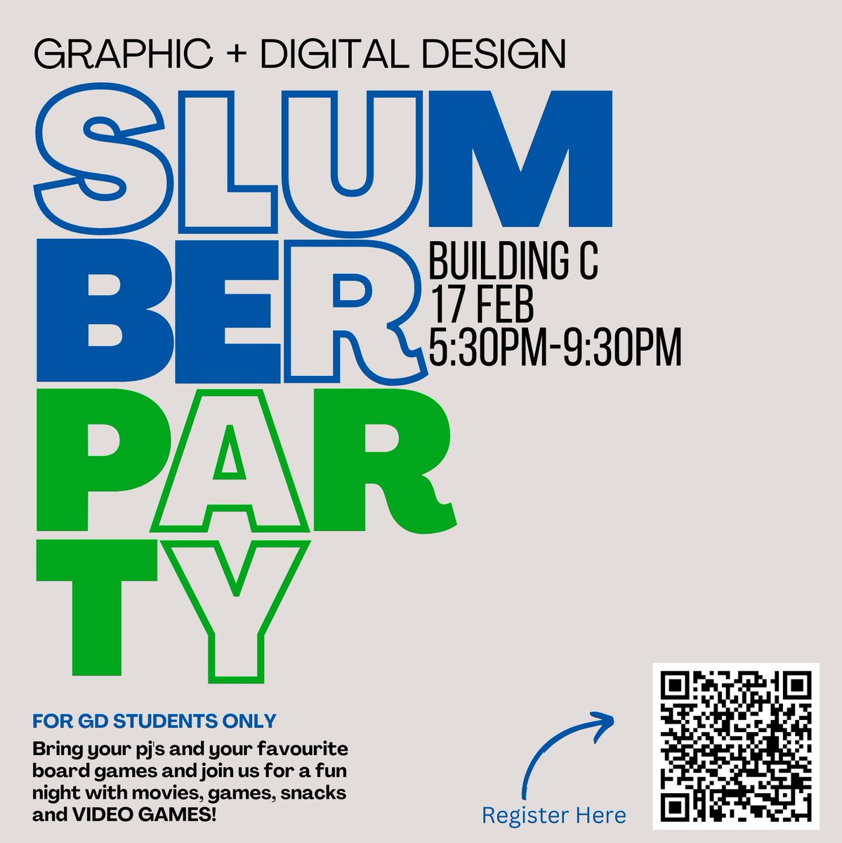 You are invited to the GDD Slumber Party!
February 17, 5:30-9:30pm
UFV Abbotsford Building C

Join the GDD Ambassador Team for a GDD party!
Wear your pajamas, onesies or comfiest outfits and come enjoy a fun time!
eventbrite.ca/e/gdd-slumber-…