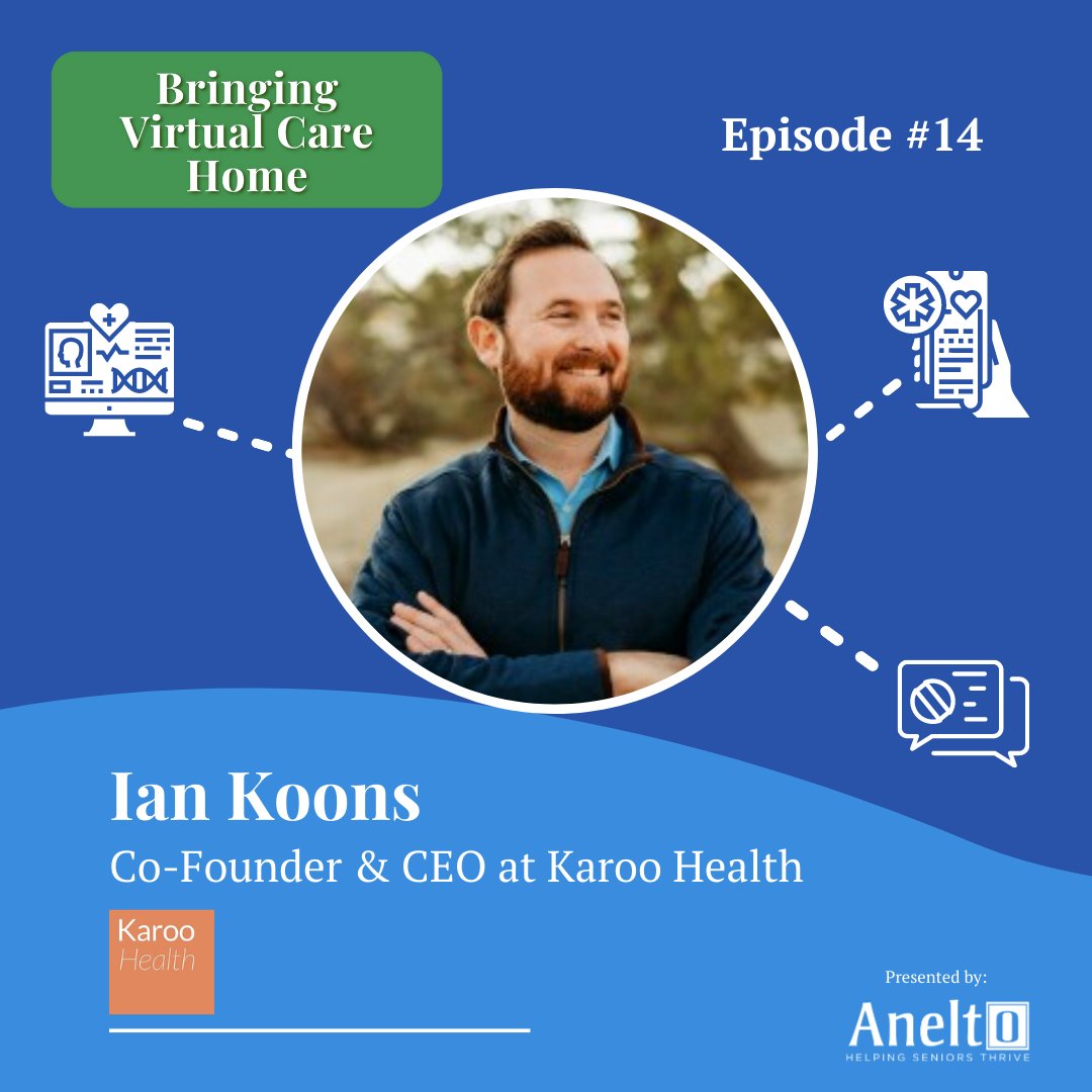 Anelto1's tweet photo. ✨ This week on Bringing Virtual Care Home we bring you a great conversation with Ian Koons, Co-Founder &amp; CEO at Karoo Health about exploring the hybrid care model.
Find the full episode here: https://t.co/LKv1PLT5vK

#rpm #hybridcaremodel #virtualcare #healthcareinnovation https://t.co/nc4lfEkAY8