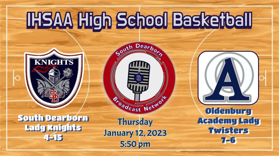 Back at it this Thursday when the Lady Knights host the Lady Twisters!  ihsaatv.org/sdathletics/ @OAAthletics @sdsportsreport @SouthDearbornHS