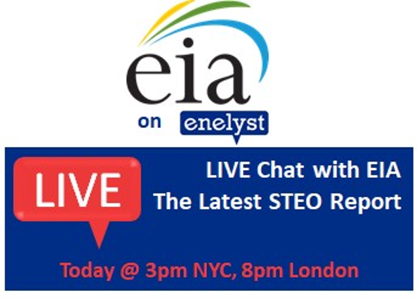 enelyst_'s tweet photo. Join us at 3pm EST in the @EIAgov Channel on https://t.co/vqfpSBPrsr for our Special LIVE Briefing on the latest Short Term Energy Outlook out of EIA.  

**Briefing features EIA's Stephen Harvey

#natgas #STEO #OOTT https://t.co/MRcGAFBNJk