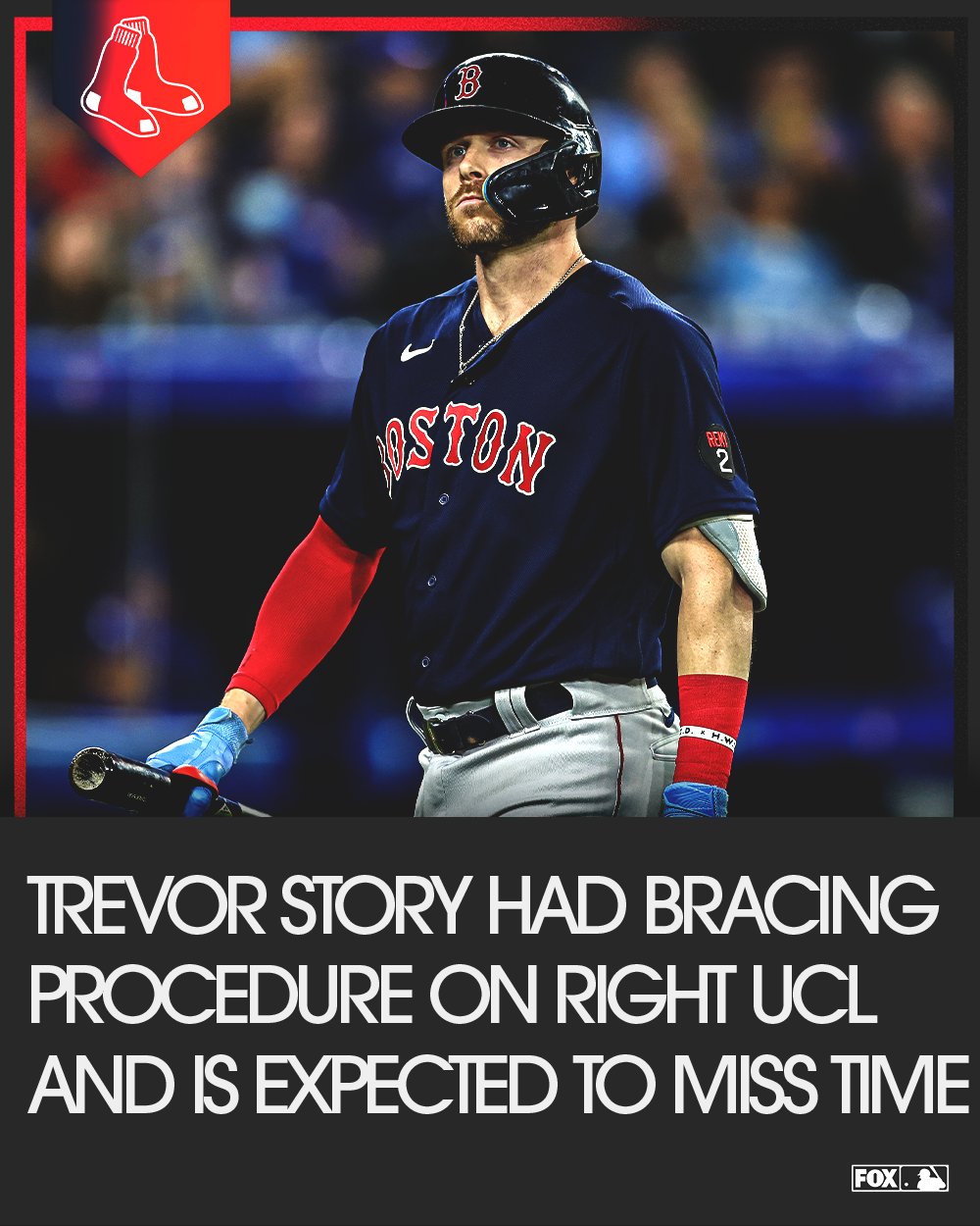 FOX Sports: MLB on X: The Red Sox announced that Trevor Story underwent a  successful bracing procedure on his right UCL yesterday and is expected to  miss some time.  / X