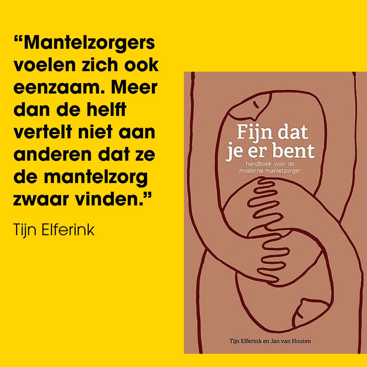 In het boek 'Fijn dat je er bent' vertellen <a href="/TijnElferink/">Tijn Elferink</a> en Jan van Houten over het leven als mantelzorger. Zo raden ze aan om juist wél met je werkgever in gesprek te gaan, omdat die je vrijheid kan geven in je werkuren of speciaal verlof kan aanvragen. #Mantelzorg