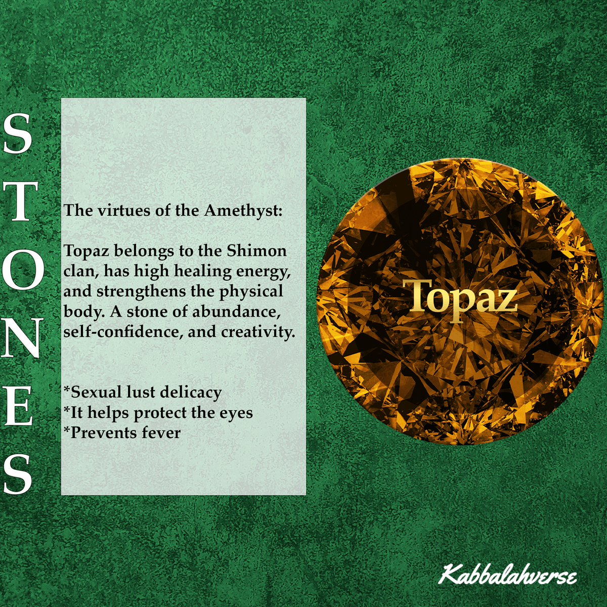 Kabbalahverse Topaz : Share the Virtues of Topaz knowledge with your friends , share that post like &amp; RT🧡