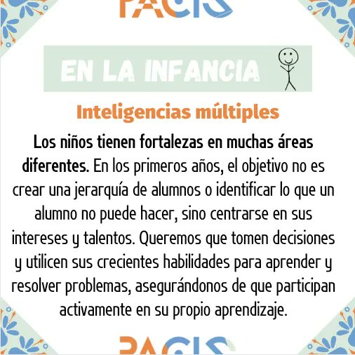 Todos los niños tienen una variedad de #inteligencias e intereses. Una forma de gestionar esta diversidad de #talentos es creer en las inteligencias múltiples y aceptar que los niños tienen fortalezas en muchas áreas diferentes. #aacc #educacion #infancia #enlainfancia #pacis