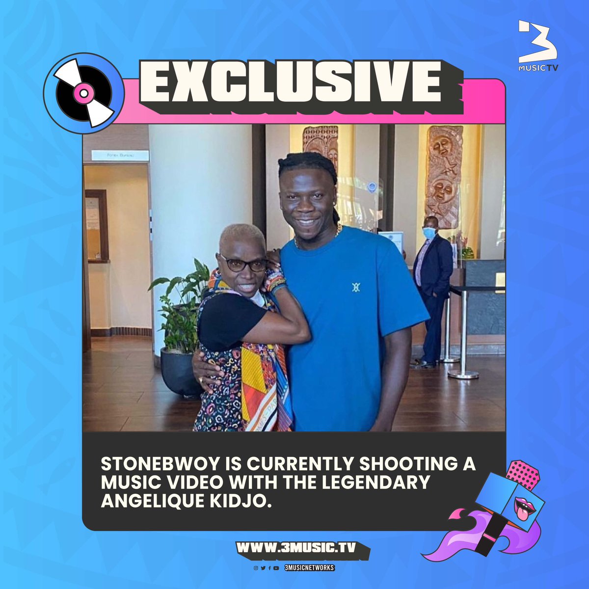 #Fr3shOut
BHIM Nation's President & Ghanaian AfroDancehall artiste, @stonebwoy, is in Paris shooting a music video with the legendary multiple Grammy award-winning singer, @angeliquekidjo, for his forthcoming album.
#ThisIsTheCulture #3MusicTV