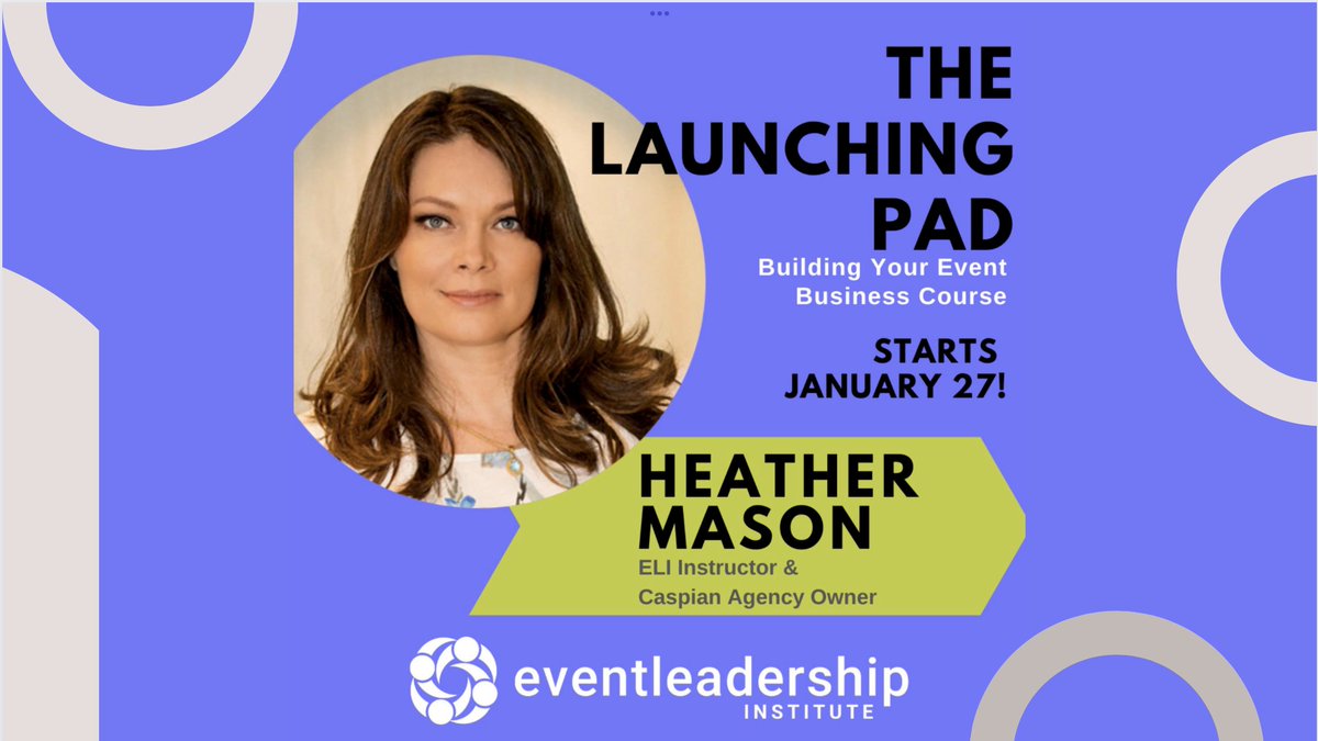 caspianagency's tweet photo. Are you about to launch your own event business or own an existing events business and looking for new skills! This course is designed for you! 
Join Heather as she facilitates The Launching Pad Overview. Starts January 27th 
Register: https://t.co/H9BxPM2rsR
#eventprofs https://t.co/k2CZ6TybYs