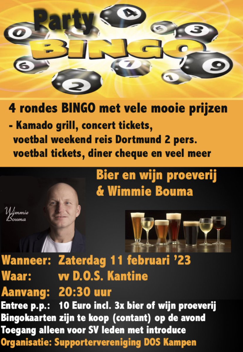 Kom jij ook naar de Kelderklasse Party Bingo?