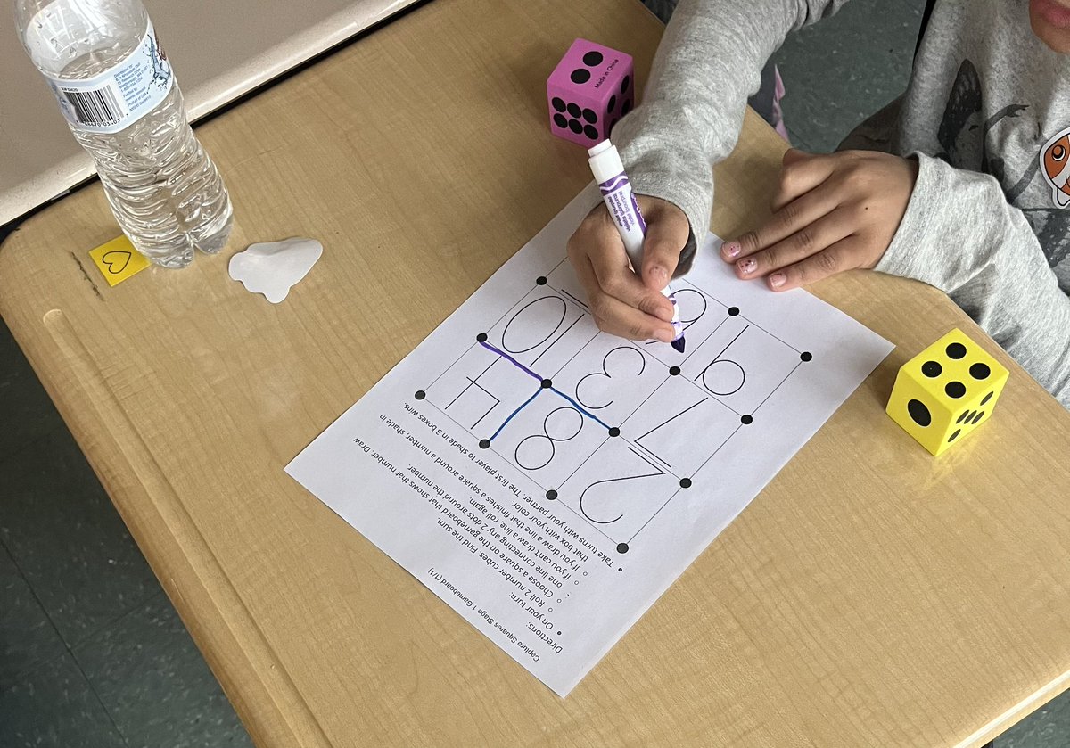 MathIrving's tweet photo. Adding within 10 today in first grade with my favorite game, Capture the Squares! @IllustrateMath #weareIrving #mathmatters #buildingfluency https://t.co/BgwYmkoAsm