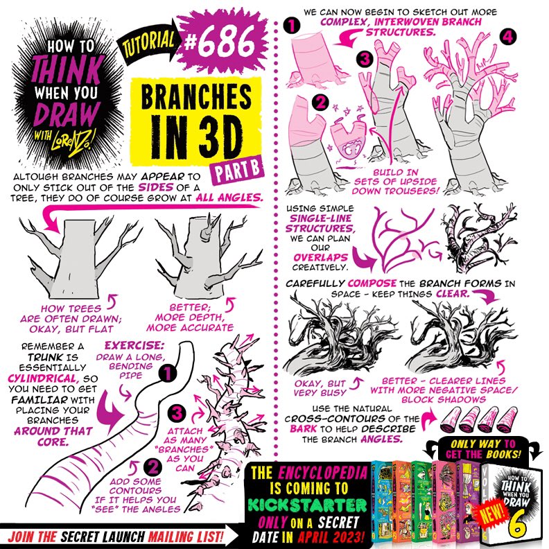 BRAND NEW FULL TUTORIAL for #LEARNUARY day TEN! - BRANCHES in 3D Pts 1 &amp; 2!! TONS of SPECIAL TUTORIALS by my FAVOURITE ARTISTS from across the internet going up ALL THIS MONTH ONLY HERE on our TWITTER!!