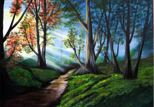 #acrylicpainting #trees #landscapepainting