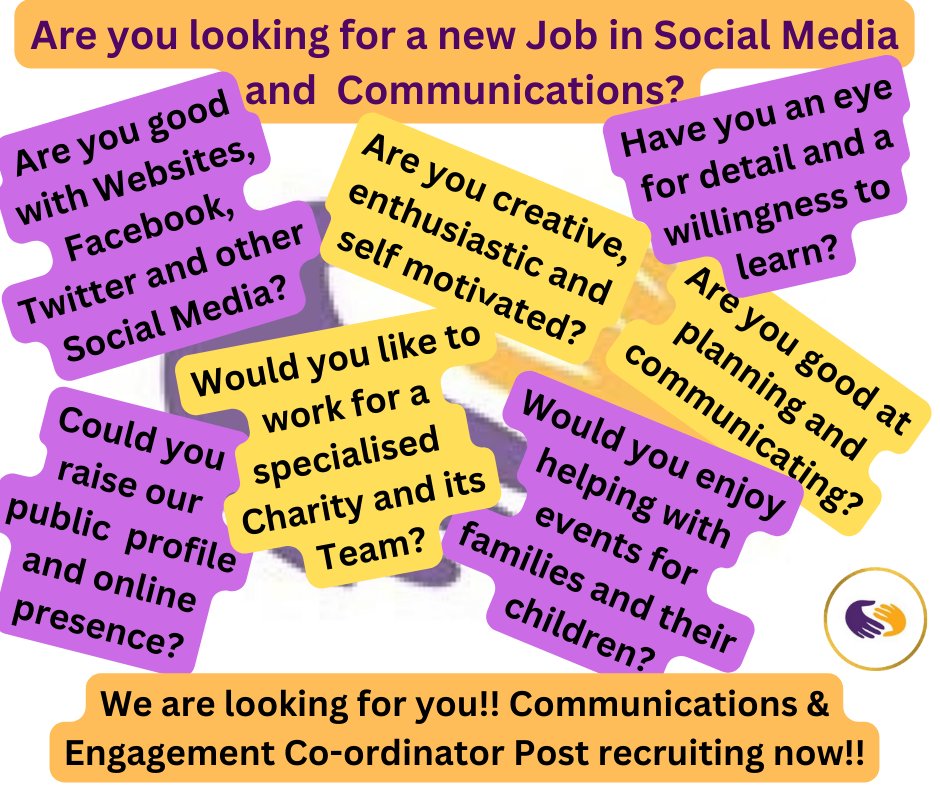 FCAS_NI's tweet photo. Family Care are seeking a Communications &amp; Engagement Co-ordinator. Post is F/T with flexible working &amp; funded by Rank Foundation for 3 Years.                                     
Job Description and Application form  at https://t.co/TgoK0Sj8rm
APPLICATIONS CLOSE TUESDAY 31/01/23 https://t.co/AYyRWpOCdM
