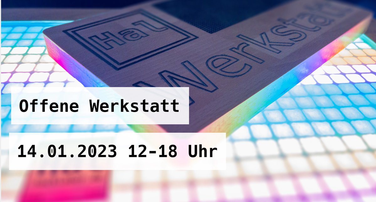 hacklabor's tweet photo. Irgendwas mit Holz? Habt ihr eine Projektidee, aber euch fehlt das richtige Werkzeug? Kommt am 14.01.2023 zw. 12 und 18 Uhr in unsere offene Werkstatt.
Ob Elektronik löten, 3D drucken oder Lasercutten - wir stehen mit Tipps und Ratschlägen zur Seite.
#hacklabor #offenewerkstatt https://t.co/9kfGCV6XJm