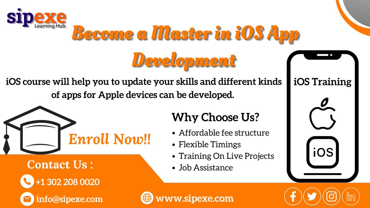 Sipexe_IT's tweet image. The #IOSDevelopmentCourse- @ bit.ly/3CD4lCq aims to deliver quality training that covers solid fundamental knowledge of core concepts with a practical approach
#ios #iphone #android #apple #appdevelopment #iosdeveloper #webdeveloper #software #followforfollowback #sipexe