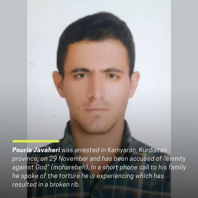 axel_ronse's tweet photo. I will be the political godfather of Pouria Javaheri. 

He was arrested and severely tortured in jail. His chest and teeth were broken to get a forced confession. 

In a sham trial he has been accused of “waging war against God” which is punishable by death!

Be his voice. https://t.co/6l8U4WF47i