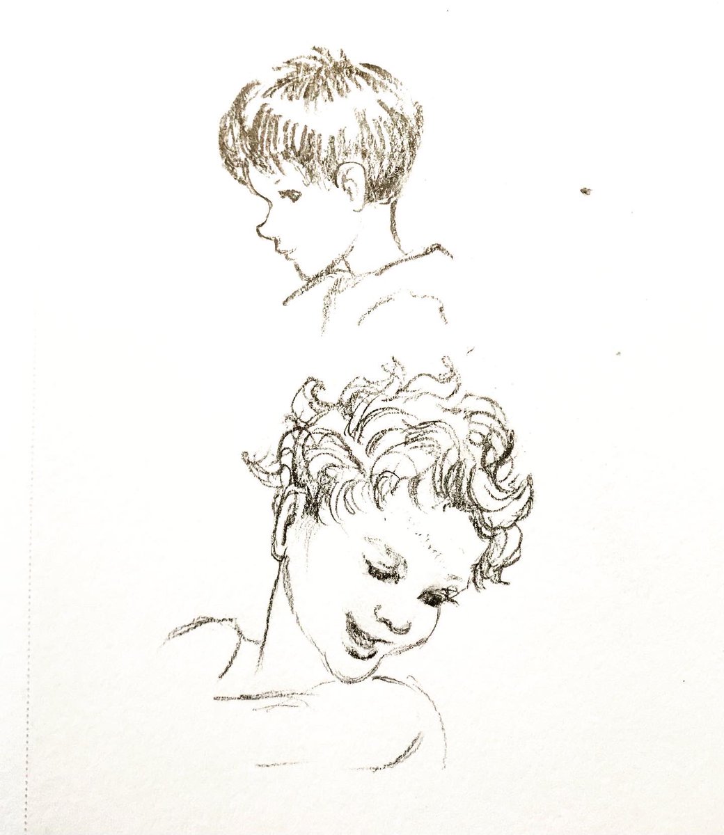 Practicing children’s faces. And who better to draw from than the maven of drawing children, #cicelymarybarker !! #pencilsketch #peoplepractice #kidlitart #kidsbooks