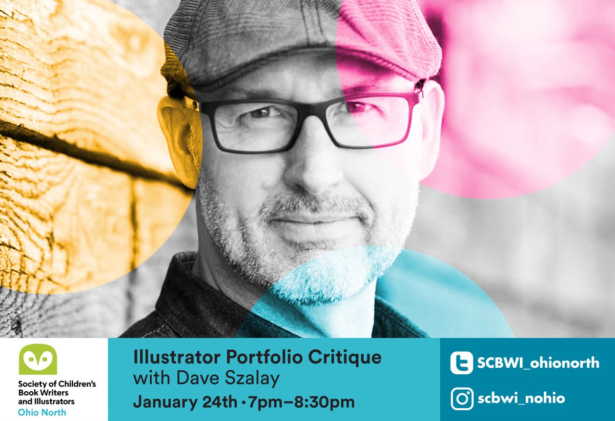 SCBWI_ohionorth's tweet photo. Join us Jan. 24th from 7-8:30pm (EST) for an online illustration crit. with special guest, #scbwiOhioN member @daveszalay winner of the 2018 Winter Conference Portfolio Showcase Honors Award.
For more information or to register -> https://t.co/cPg5sOcDIx
#SCBWI #scbwievent https://t.co/6KAjIC1MUz