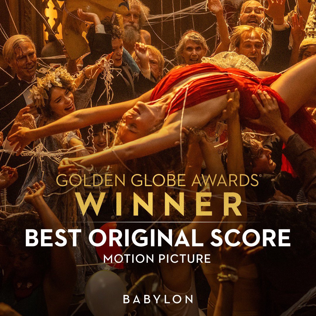 babylonmovie's tweet photo. We’re celebrating with “Voodoo Mama” on repeat. 🎶 Congrats to #BabylonMovie composer Justin Hurwitz on his #GoldenGlobes win for Best Original Score - Motion Picture! https://t.co/T1M2YS9lKZ